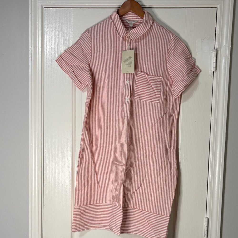 Garnet Hill Pink Striped Dress